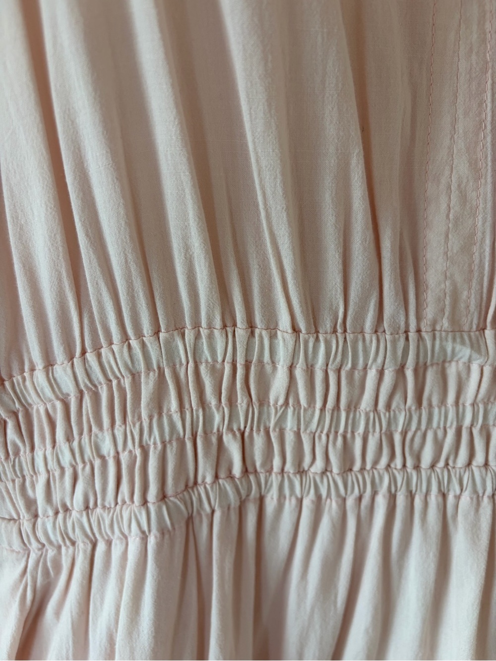 Pampelone Perle Blush Pink Pintuck Pleat Cotton Tiered Maxi Dress Small Handmade - Picture 6 of 10